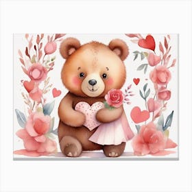 Valentine Teddy Bear Canvas Print