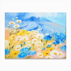 Daisies On The Beach Canvas Print