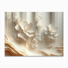 3d Simple Floral Painting Light Beige 1 Toile