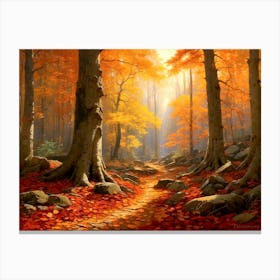 Default Autumn In Fontainebleau Forest 1857in This Painting Ma 0 Canvas Print