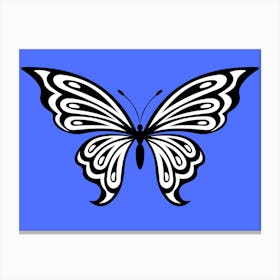 Butterfly On Blue Background Canvas Print