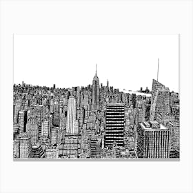 New York Skyline- View from the Top of the Rock- Black and White Print Leinwandbild