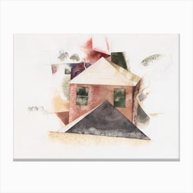 Houses With Red, Charles Demuth Canvas Print