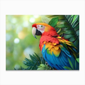 3d Artwork with Parrot Design Canvas Print