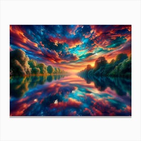 Sunset reflection on The Lake Canvas Print