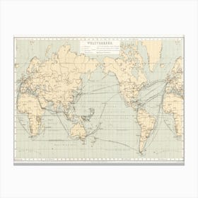 Geographical Statistical World Lexicon (1888), By Emil Metzger Canvas Print
