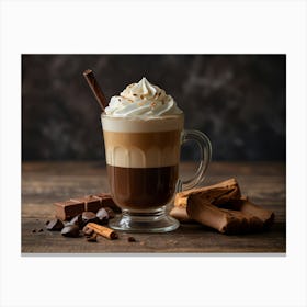 Coffee With Whipped Cream And Chocolate Canvas Print