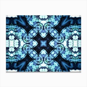 Alcohol Ink And Digital Processing Blue Pattern 1 Canvas Print