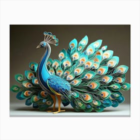 3d Peacock 1 Canvas Print