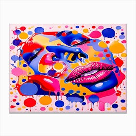 Abstract Painting Sexy Woman's Face Canvas Print