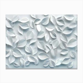 3d White Leaves Background 1 Canvas Print