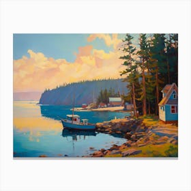 Cottage By The Water Canvas Print