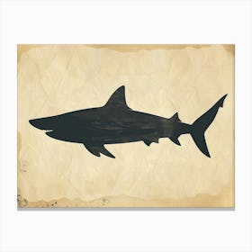 Bigeye Thresher Shark Grey Silhouette 6 Canvas Print