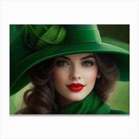 Green Hat Canvas Print