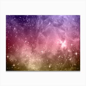 Yellow, Pink, Purple Galaxy Space Background Canvas Print
