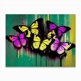 Butterflies On The Wall 3 Canvas Print