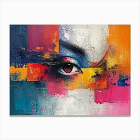 Colorful Chronicles: Abstract Narratives of History and Resilience. Eye Of A Woman Canvas Print