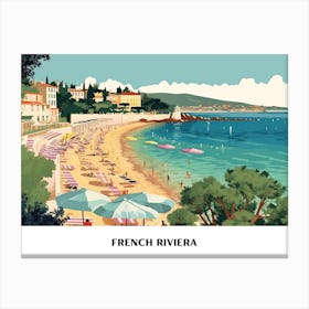 French Riviera Vintage Travel Poster Landscape 6 Canvas Print