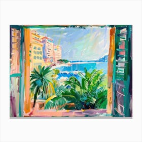 Monaco From The Window View Painting 3 Canvas Print