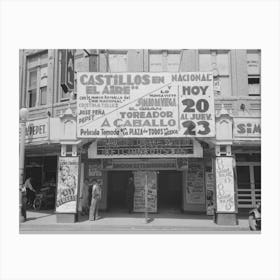Front Of Movie Theatre, San Antonio, Texas By Russell Lee Canvas Print