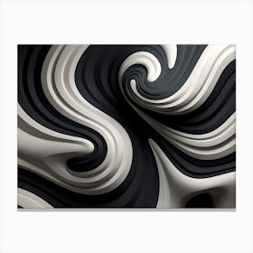 Abstract Black And White Swirls Canvas Print