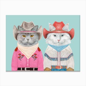 Cowboy Cats 13 Canvas Print