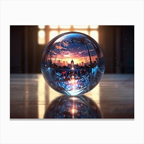 Cityscape In A Glass Ball Canvas Print