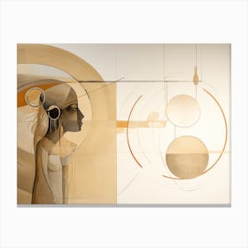 Abstract Illustration Of A Woman And The Cosmos 70 Canvas Print