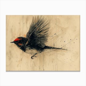 Calligraphic Wonders: Bird In Flight 2 Canvas Print