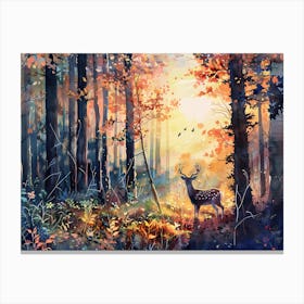 Deer In The Woods 3 Canvas Print