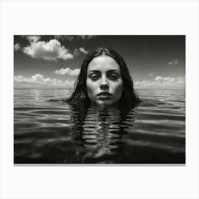 Woman In The Water Surreal Art Canvas Print