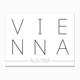 Vienna Austria Typography City Country Word Canvas Print