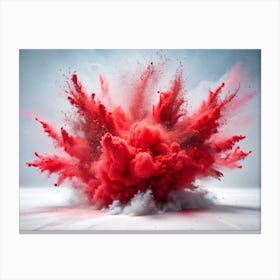 Red Powder Explosion Canvas Print