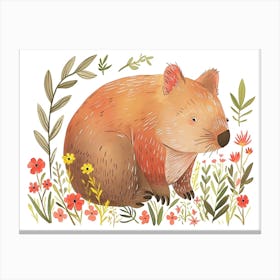 Little Floral Wombat 2 Canvas Print