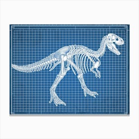 Maiasaura Skeleton Hand Drawn Blueprint 1 Canvas Print