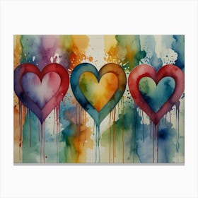 Three Hearts Canvas Print