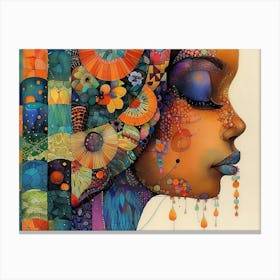 Woman's Collaged Face Canvas Print