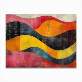 RetroRiso Revival: Embracing Analog Charm in Modern Design:Abstract Waves Canvas Print