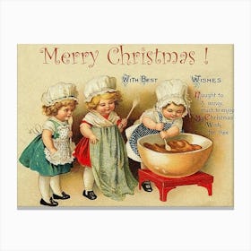 Three Little Christmas Chefs Canvas Print