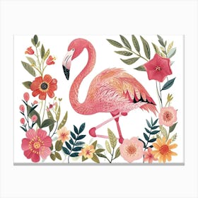 Little Floral Flamingo 2 Canvas Print