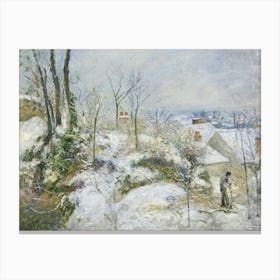 Rabbit Warren At Pontoise, Snow (1879), Camille Pissarro Canvas Print
