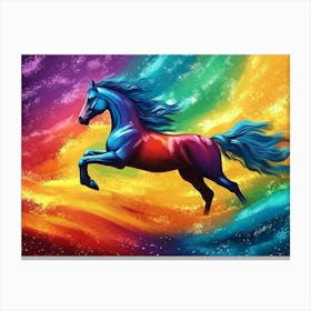 Fantasy Illustration Of A Wild Horse Canvas Print