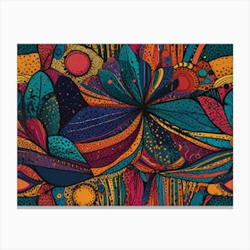 Psychedelic Flower Pattern Canvas Print