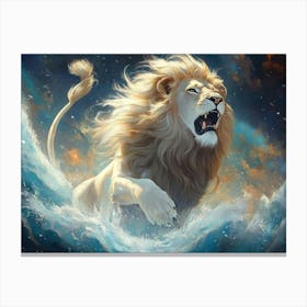 Lion In The Sea Canvas Print