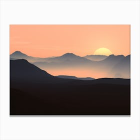 Sunset Over Mountains 1 Canvas Print