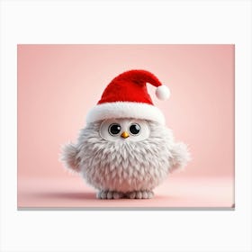 Bubo A Fluffy Winter Stylized Illustration As A Decorative Object For December Donned In A Festive (4) Canvas Print