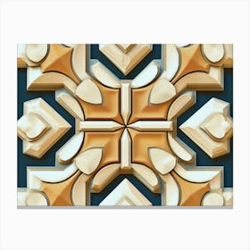 Seamless Relief Sculpture Designation Retro Pattern Polygon Geometry Canvas Print