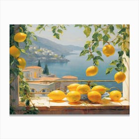 Lemons On The Window Sill Canvas Print