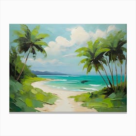 Beach And Palm Trees Canvas Print