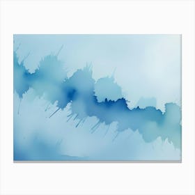 Abstract Blue Watercolor Splashes Canvas Print